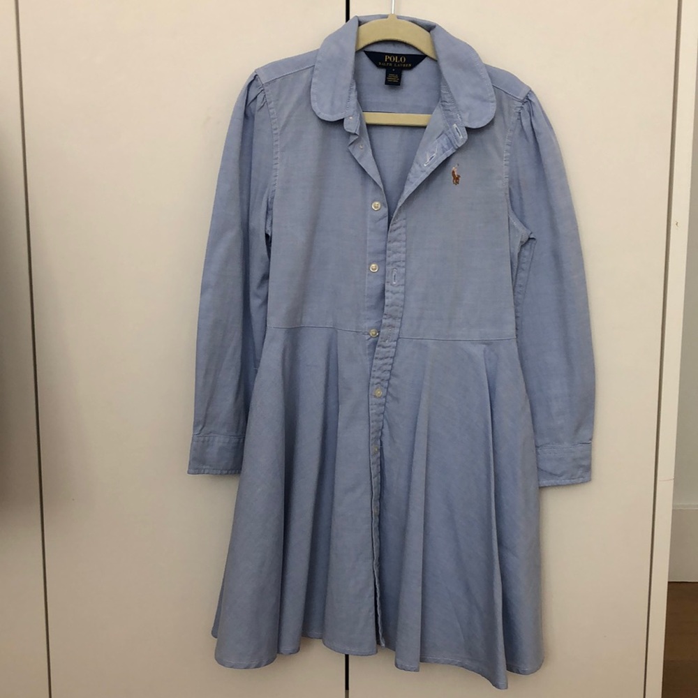 Ralph Lauren Peter Pan collar blue dress size 6 girls